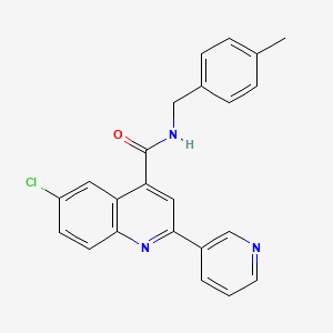 6-CHLORO-N-[(4-METHYLPHENYL)METHYL]-2-(PYRIDIN-3-YL)QUINOLINE-4-CARBOXAMIDE