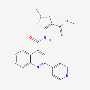 methyl 5-methyl-2-({[2-(4-pyridinyl)-4-quinolinyl]carbonyl}amino)-3-thiophenecarboxylate