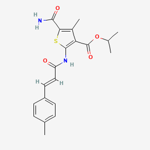 molecular formula C20H22N2O4S B4275103 isopropyl 5-(aminocarbonyl)-4-methyl-2-{[3-(4-methylphenyl)acryloyl]amino}-3-thiophenecarboxylate 