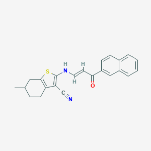 6-Methyl-2-{[3-(2-naphthyl)-3-oxo-1-propenyl]amino}-4,5,6,7-tetrahydro-1-benzothiophene-3-carbonitrile