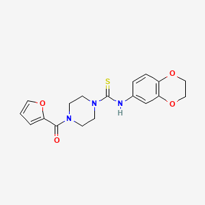 molecular formula C18H19N3O4S B4275123 N-(2,3-dihydro-1,4-benzodioxin-6-yl)-4-(2-furoyl)-1-piperazinecarbothioamide 