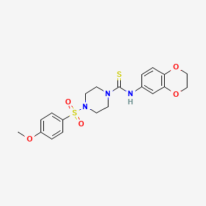 N-(2,3-dihydro-1,4-benzodioxin-6-yl)-4-[(4-methoxyphenyl)sulfonyl]-1-piperazinecarbothioamide