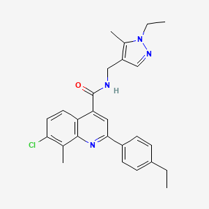 7-chloro-N-[(1-ethyl-5-methyl-1H-pyrazol-4-yl)methyl]-2-(4-ethylphenyl)-8-methylquinoline-4-carboxamide