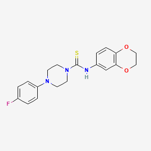 molecular formula C19H20FN3O2S B4275143 N-(2,3-dihydro-1,4-benzodioxin-6-yl)-4-(4-fluorophenyl)-1-piperazinecarbothioamide 