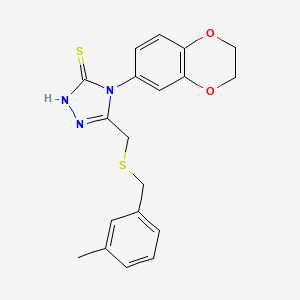 4-(2,3-dihydro-1,4-benzodioxin-6-yl)-5-{[(3-methylbenzyl)thio]methyl}-4H-1,2,4-triazole-3-thiol