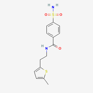 molecular formula C14H16N2O3S2 B4275194 4-(aminosulfonyl)-N-[2-(5-methyl-2-thienyl)ethyl]benzamide 