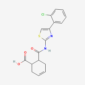 molecular formula C17H15ClN2O3S B4275198 6-{[4-(2-Chlorophenyl)-1,3-thiazol-2-yl]carbamoyl}cyclohex-3-ene-1-carboxylic acid 