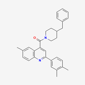 molecular formula C31H32N2O B4275206 (4-BENZYLPIPERIDINO)[2-(3,4-DIMETHYLPHENYL)-6-METHYL-4-QUINOLYL]METHANONE 