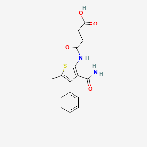 molecular formula C20H24N2O4S B4275208 4-({3-(AMINOCARBONYL)-4-[4-(TERT-BUTYL)PHENYL]-5-METHYL-2-THIENYL}AMINO)-4-OXOBUTANOIC ACID 