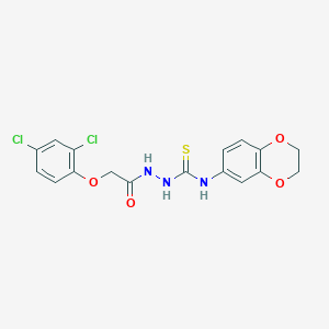 molecular formula C17H15Cl2N3O4S B4275222 2-[(2,4-dichlorophenoxy)acetyl]-N-(2,3-dihydro-1,4-benzodioxin-6-yl)hydrazinecarbothioamide 