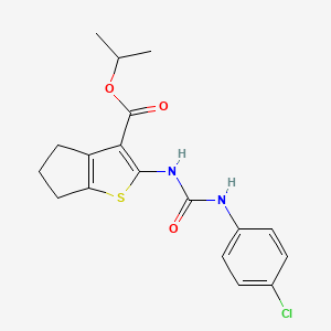 molecular formula C18H19ClN2O3S B4275227 ISOPROPYL 2-{[(4-CHLOROANILINO)CARBONYL]AMINO}-5,6-DIHYDRO-4H-CYCLOPENTA[B]THIOPHENE-3-CARBOXYLATE 