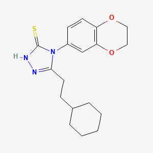 molecular formula C18H23N3O2S B4275237 5-(2-cyclohexylethyl)-4-(2,3-dihydro-1,4-benzodioxin-6-yl)-4H-1,2,4-triazole-3-thiol 