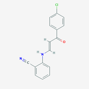 molecular formula C16H11ClN2O B427524 2-{[3-(4-Chlorophenyl)-3-oxo-1-propenyl]amino}benzonitrile 