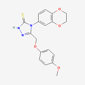 molecular formula C18H17N3O4S B4275252 4-(2,3-dihydro-1,4-benzodioxin-6-yl)-5-[(4-methoxyphenoxy)methyl]-4H-1,2,4-triazole-3-thiol 