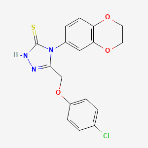 5-[(4-chlorophenoxy)methyl]-4-(2,3-dihydro-1,4-benzodioxin-6-yl)-4H-1,2,4-triazole-3-thiol