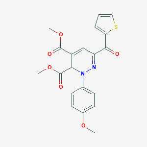 molecular formula C20H18N2O6S B427526 Dimethyl 2-(4-methoxyphenyl)-6-(2-thienylcarbonyl)-2,3-dihydro-3,4-pyridazinedicarboxylate 