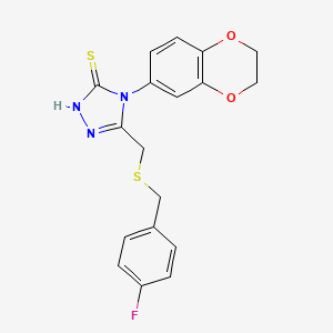 4-(2,3-dihydro-1,4-benzodioxin-6-yl)-5-{[(4-fluorobenzyl)thio]methyl}-4H-1,2,4-triazole-3-thiol