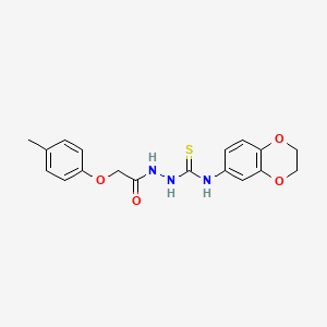 N-(2,3-dihydro-1,4-benzodioxin-6-yl)-2-[(4-methylphenoxy)acetyl]hydrazinecarbothioamide