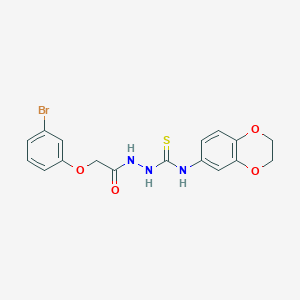 molecular formula C17H16BrN3O4S B4275287 2-[(3-bromophenoxy)acetyl]-N-(2,3-dihydro-1,4-benzodioxin-6-yl)hydrazinecarbothioamide 