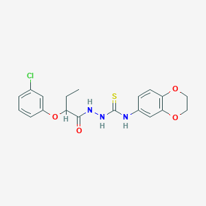 2-[2-(3-chlorophenoxy)butanoyl]-N-(2,3-dihydro-1,4-benzodioxin-6-yl)hydrazinecarbothioamide