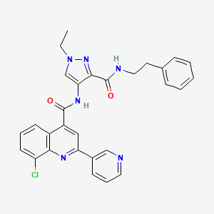 8-chloro-N-(1-ethyl-3-{[(2-phenylethyl)amino]carbonyl}-1H-pyrazol-4-yl)-2-(3-pyridinyl)-4-quinolinecarboxamide