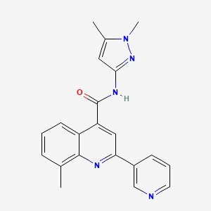 molecular formula C21H19N5O B4275318 N-(15-DIMETHYL-1H-PYRAZOL-3-YL)-8-METHYL-2-(PYRIDIN-3-YL)QUINOLINE-4-CARBOXAMIDE 