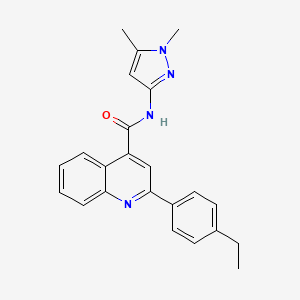 molecular formula C23H22N4O B4275326 N-(1,5-dimethyl-1H-pyrazol-3-yl)-2-(4-ethylphenyl)quinoline-4-carboxamide 