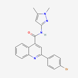 molecular formula C21H17BrN4O B4275327 2-(4-bromophenyl)-N-(1,5-dimethyl-1H-pyrazol-3-yl)quinoline-4-carboxamide 