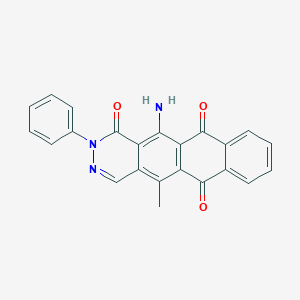 molecular formula C23H15N3O3 B427535 12-amino-5-methyl-2-phenylnaphtho[2,3-g]phthalazine-1,6,11(2H)-trione 