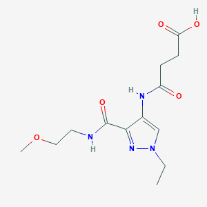 molecular formula C13H20N4O5 B4275355 4-[(1-ethyl-3-{[(2-methoxyethyl)amino]carbonyl}-1H-pyrazol-4-yl)amino]-4-oxobutanoic acid 