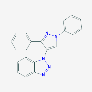 molecular formula C21H15N5 B427536 1-(1,3-diphenyl-1H-pyrazol-4-yl)-1H-1,2,3-benzotriazole 