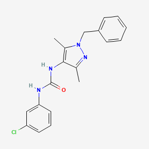 molecular formula C19H19ClN4O B4275363 1-(1-benzyl-3,5-dimethyl-1H-pyrazol-4-yl)-3-(3-chlorophenyl)urea 