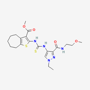 methyl 2-({[(1-ethyl-3-{[(2-methoxyethyl)amino]carbonyl}-1H-pyrazol-4-yl)amino]carbonothioyl}amino)-5,6,7,8-tetrahydro-4H-cyclohepta[b]thiophene-3-carboxylate