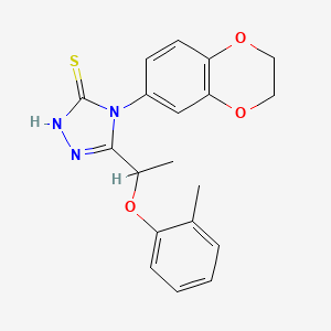 molecular formula C19H19N3O3S B4275378 4-(2,3-dihydro-1,4-benzodioxin-6-yl)-5-[1-(2-methylphenoxy)ethyl]-4H-1,2,4-triazole-3-thiol 