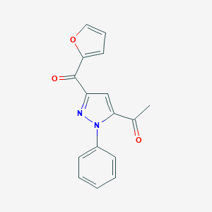 molecular formula C16H12N2O3 B427538 1-[3-(2-furoyl)-1-phenyl-1H-pyrazol-5-yl]ethanone 