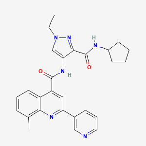 N-[3-(CYCLOPENTYLCARBAMOYL)-1-ETHYLPYRAZOL-4-YL]-8-METHYL-2-(PYRIDIN-3-YL)QUINOLINE-4-CARBOXAMIDE