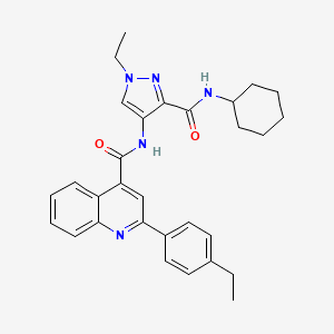 N-{3-[(cyclohexylamino)carbonyl]-1-ethyl-1H-pyrazol-4-yl}-2-(4-ethylphenyl)-4-quinolinecarboxamide