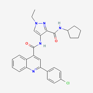 2-(4-chlorophenyl)-N-{3-[(cyclopentylamino)carbonyl]-1-ethyl-1H-pyrazol-4-yl}-4-quinolinecarboxamide