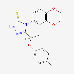 molecular formula C19H19N3O3S B4275407 4-(2,3-dihydro-1,4-benzodioxin-6-yl)-5-[1-(4-methylphenoxy)ethyl]-4H-1,2,4-triazole-3-thiol 