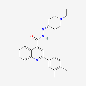 2-(3,4-dimethylphenyl)-N'-(1-ethyl-4-piperidinylidene)-4-quinolinecarbohydrazide