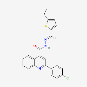 molecular formula C23H18ClN3OS B4275436 2-(4-chlorophenyl)-N'-[(5-ethyl-2-thienyl)methylene]-4-quinolinecarbohydrazide 