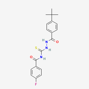 molecular formula C19H20FN3O2S B4275453 N-{[2-(4-tert-butylbenzoyl)hydrazino]carbonothioyl}-4-fluorobenzamide 