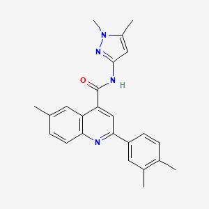 molecular formula C24H24N4O B4275461 N-(1,5-DIMETHYL-1H-PYRAZOL-3-YL)-2-(3,4-DIMETHYLPHENYL)-6-METHYLQUINOLINE-4-CARBOXAMIDE 