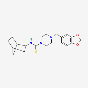 molecular formula C20H27N3O2S B4275463 4-(1,3-benzodioxol-5-ylmethyl)-N-bicyclo[2.2.1]hept-2-yl-1-piperazinecarbothioamide 