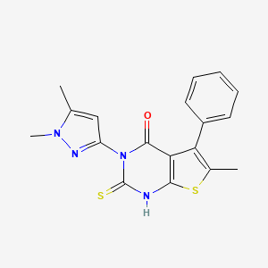 3-(1,5-dimethyl-1H-pyrazol-3-yl)-2-mercapto-6-methyl-5-phenylthieno[2,3-d]pyrimidin-4(3H)-one