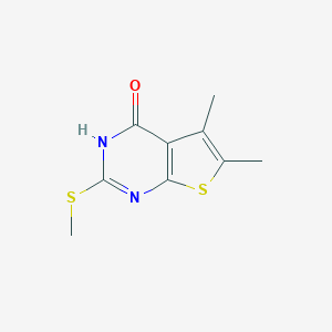 molecular formula C9H10N2OS2 B427547 5,6-dimethyl-2-methylsulfanyl-3H-thieno[2,3-d]pyrimidin-4-one CAS No. 53074-16-1