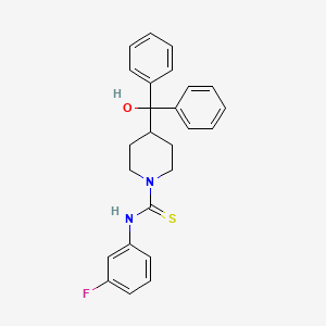 molecular formula C25H25FN2OS B4275481 N-(3-fluorophenyl)-4-[hydroxy(diphenyl)methyl]-1-piperidinecarbothioamide 