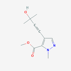 molecular formula C11H14N2O3 B427549 methyl 4-(3-hydroxy-3-methyl-1-butynyl)-1-methyl-1H-pyrazole-5-carboxylate 