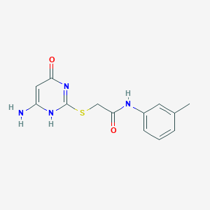 2-[(6-amino-4-oxo-1H-pyrimidin-2-yl)sulfanyl]-N-(3-methylphenyl)acetamide