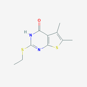 molecular formula C10H12N2OS2 B427551 2-(Ethylthio)-5,6-dimethylthieno[2,3-d]pyrimidine-4(3H)-one 